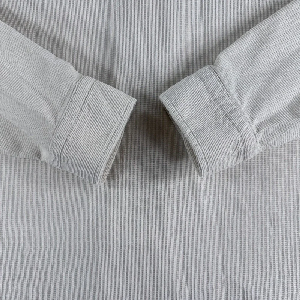 Banana Republic Corduroy Shirt Mens XL Extra Large Cream Untucked Fit Fine Wale